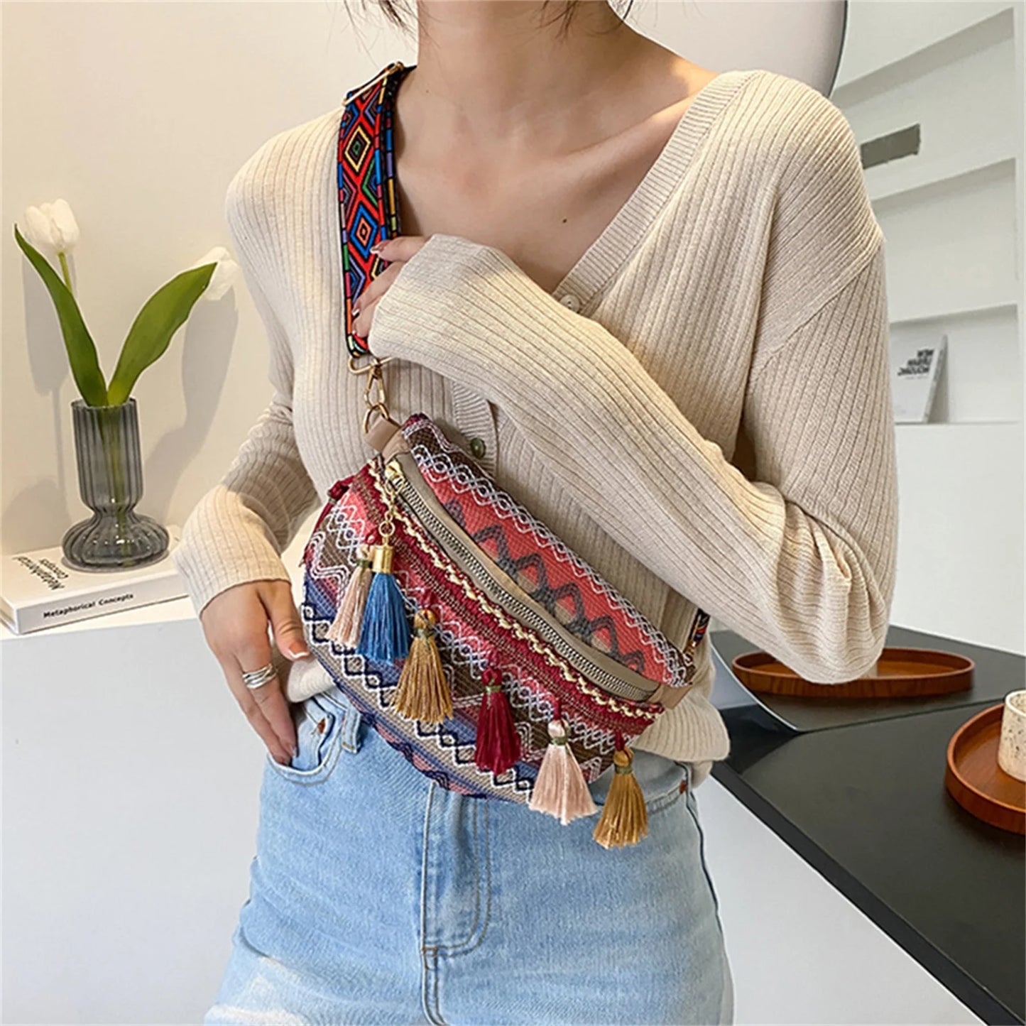 Boho Tassel Crossbody