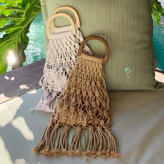 Tassel Rattan Handbag