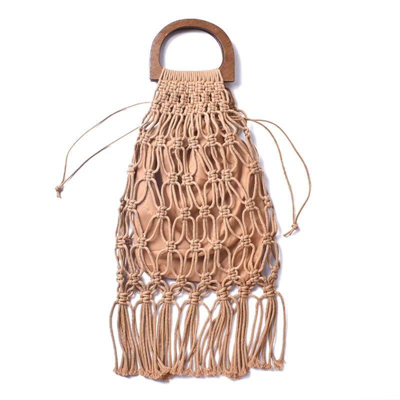 Tassel Rattan Handbag