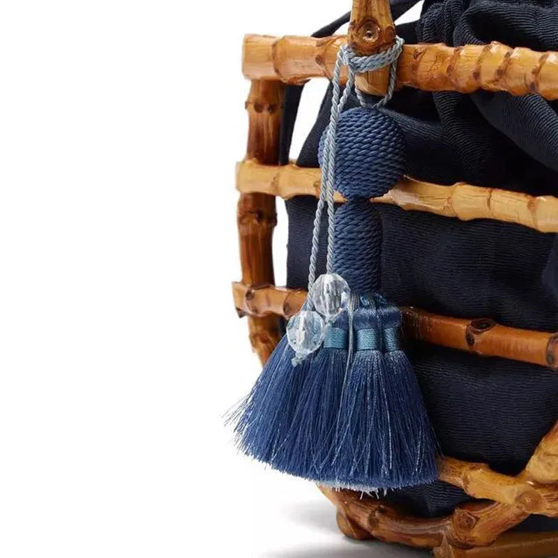 Wicker Drawstring Tote