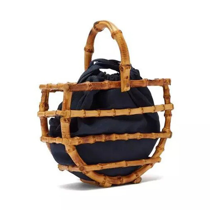 Wicker Drawstring Tote