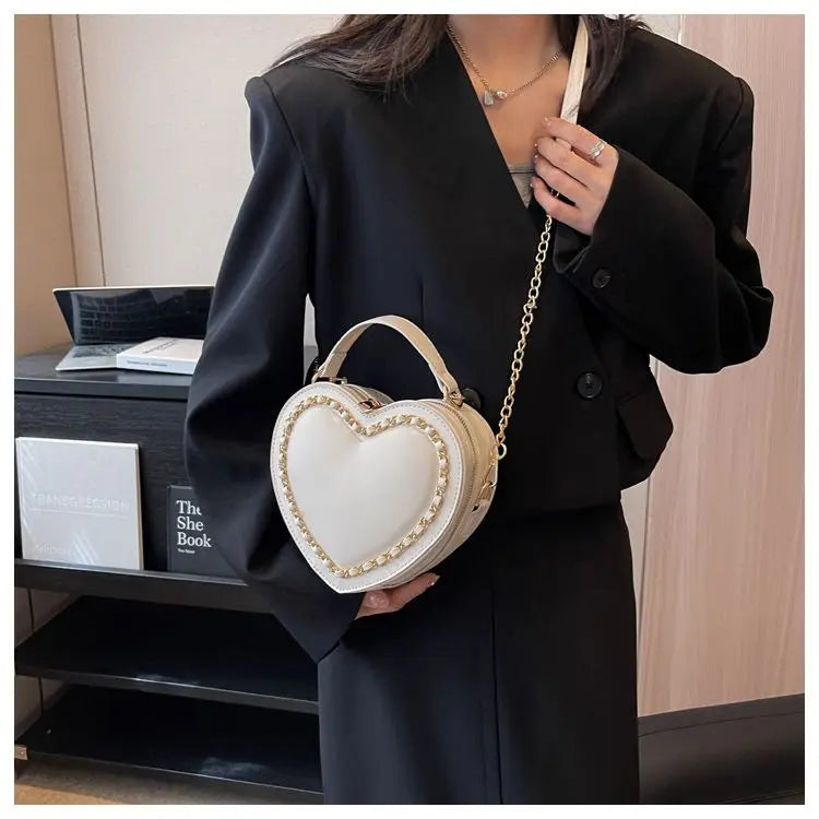 Luxury Woven Chain Heart Bag