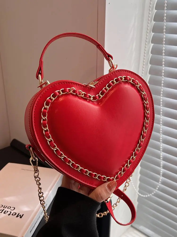 Luxury Woven Chain Heart Bag