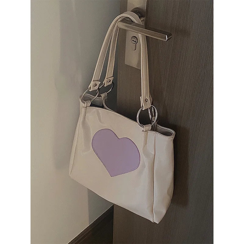 Soft Leather Heart Tote