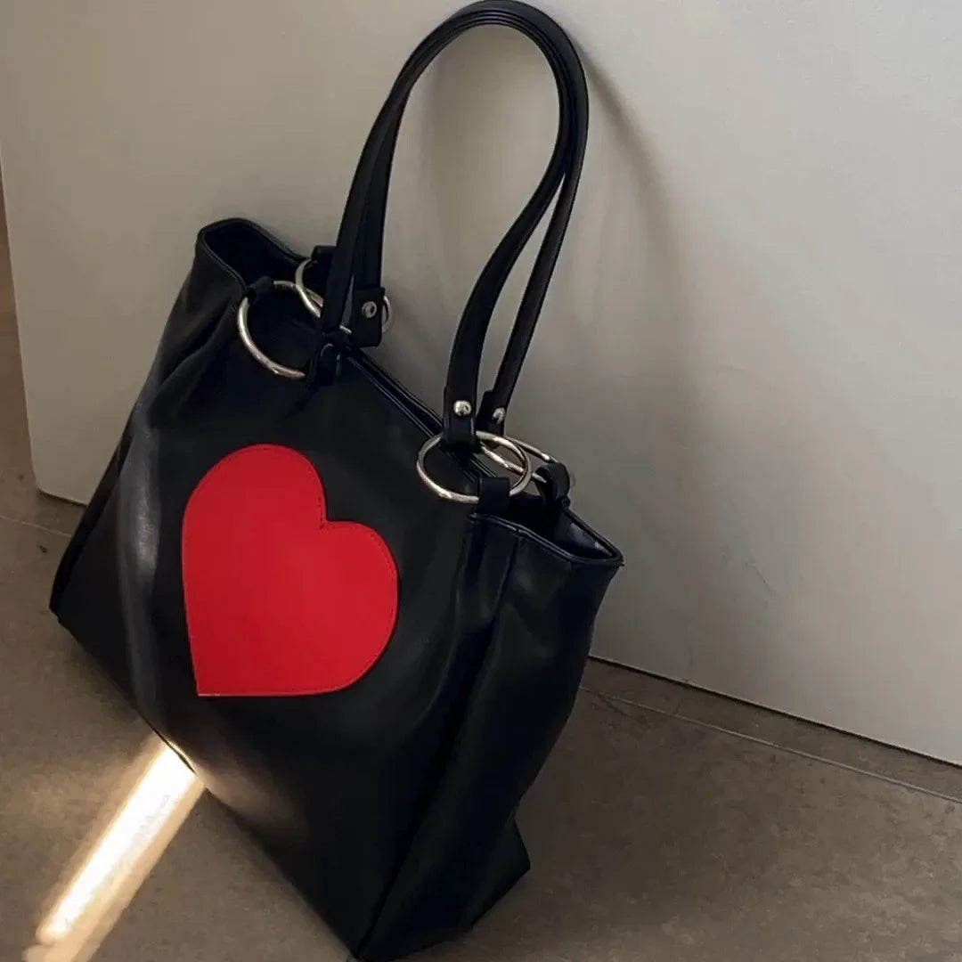 Soft Leather Heart Tote