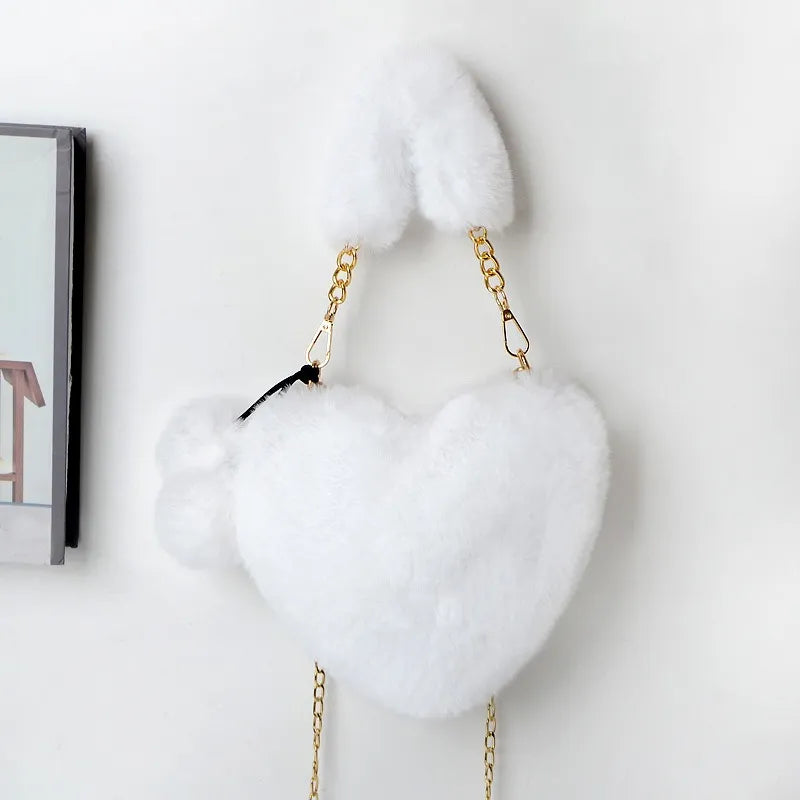 Plush, Fuzzy Heart-shaped Handbag