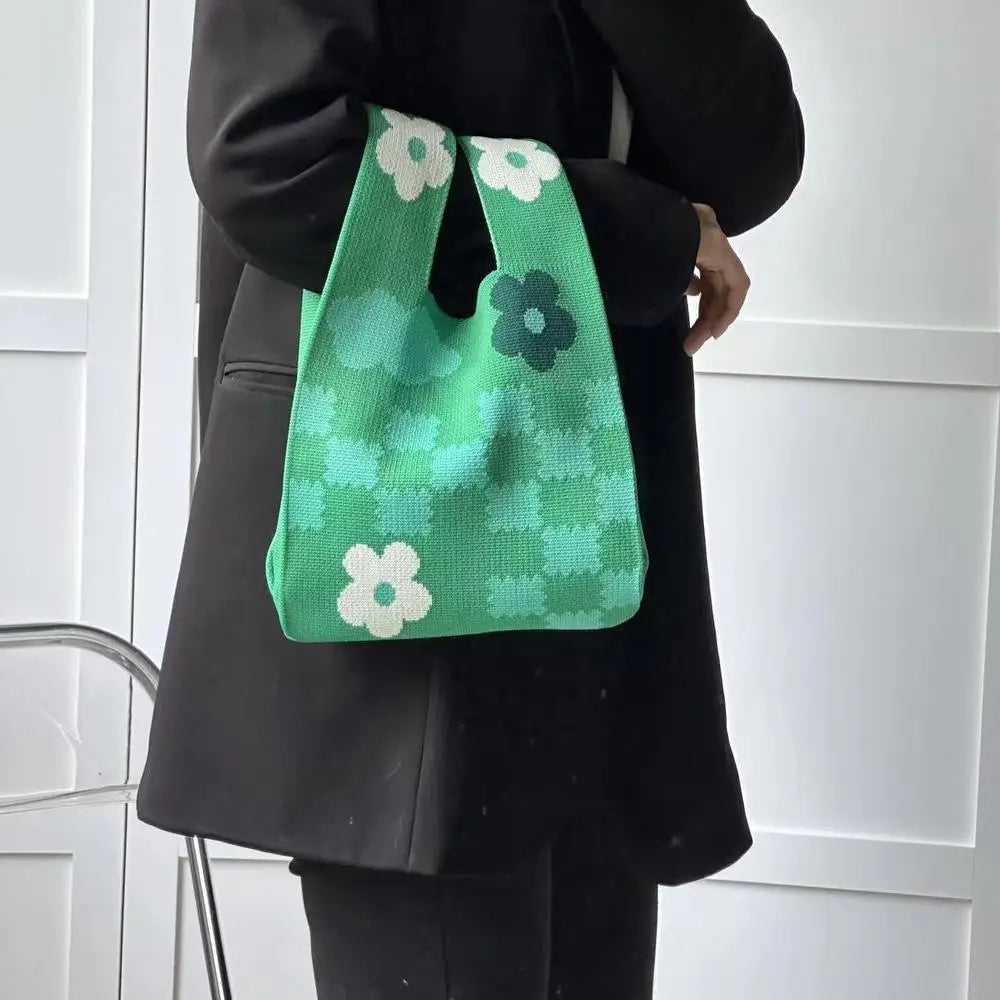 Floral Felt Crochet Shopper