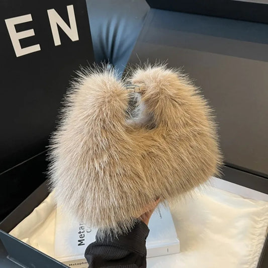 Plush Long Fur Shoulder Bag