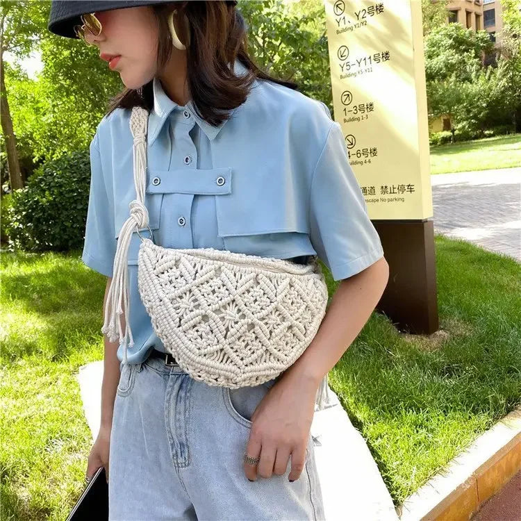 Summer Breeze Woven Shoulder Bag