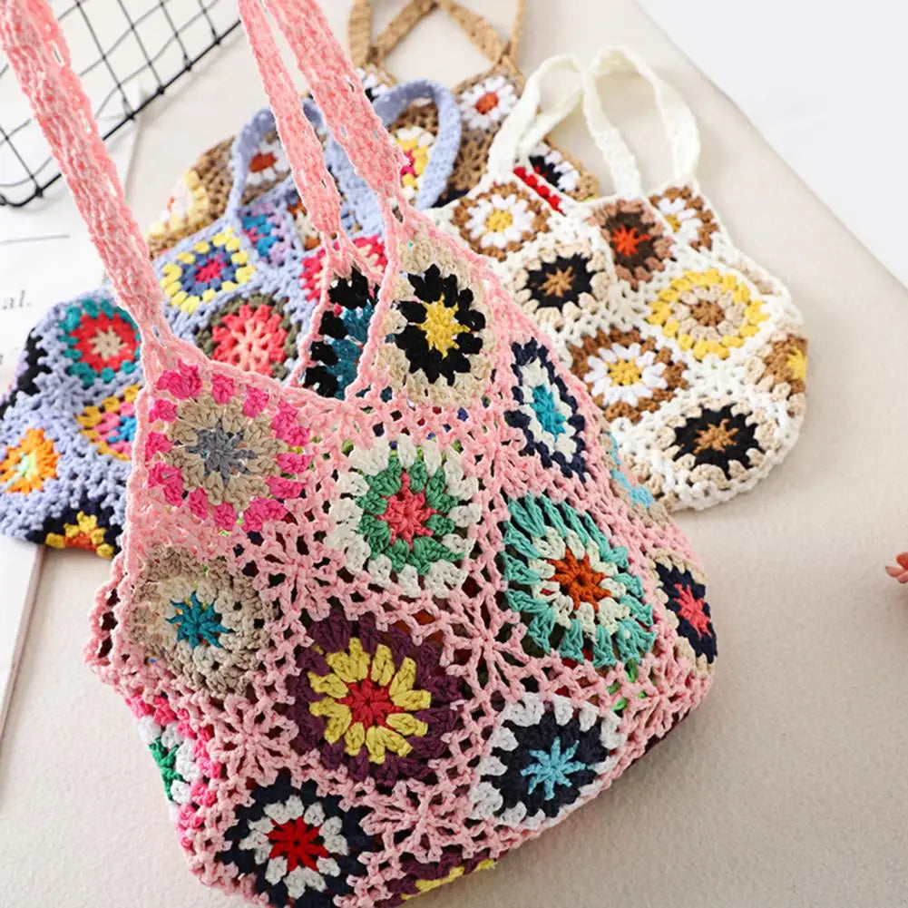 Bohemian Crochet Shopping Bag