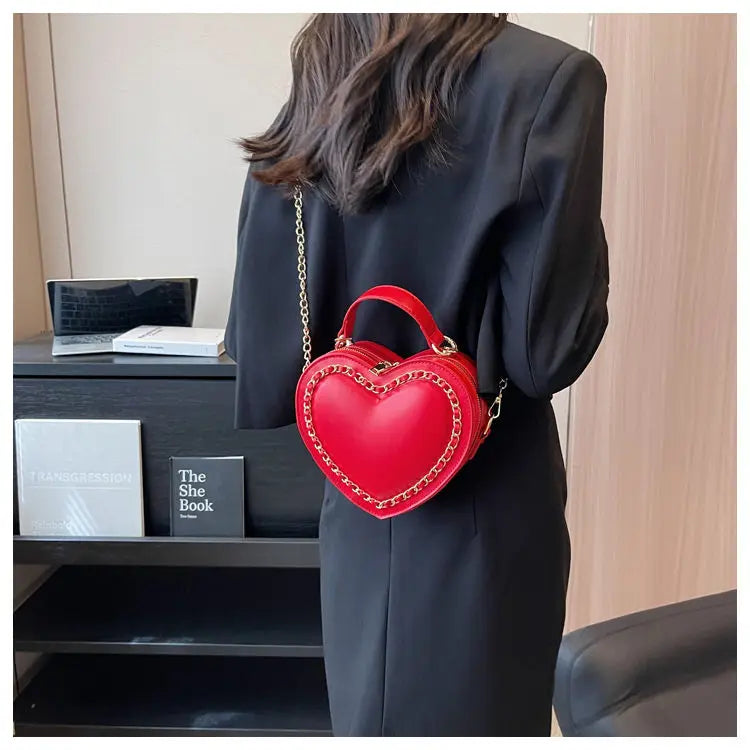 Luxury Woven Chain Heart Bag