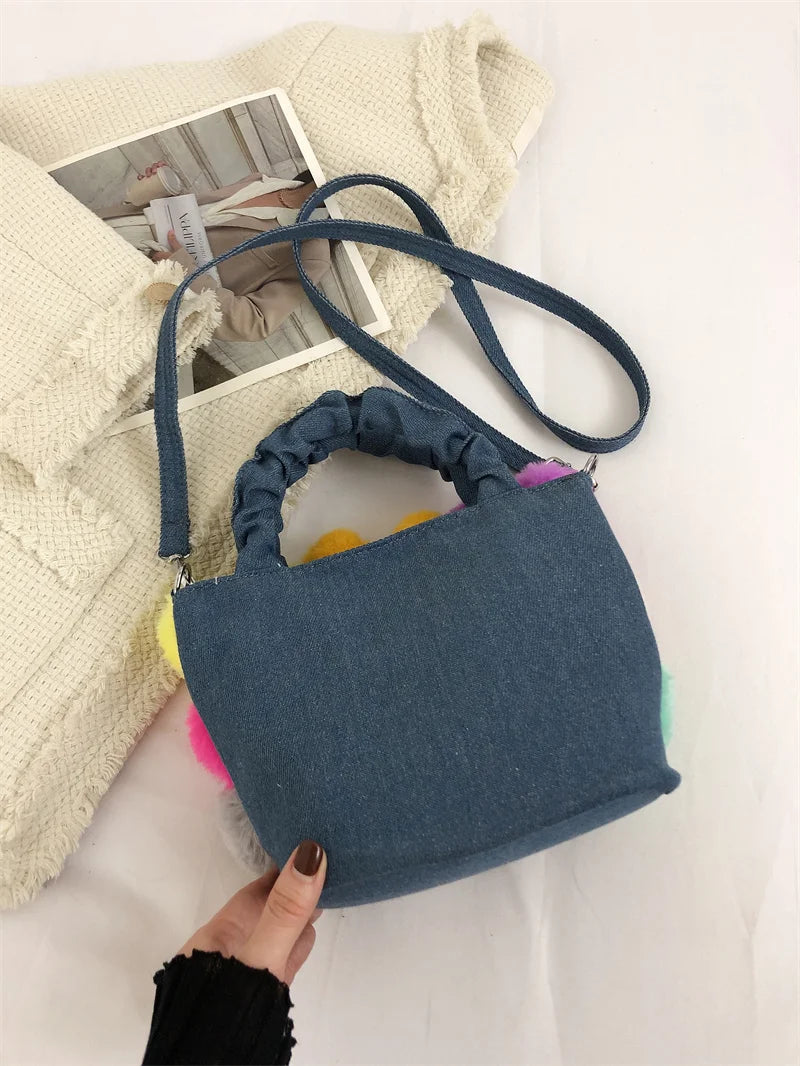 Artsy Denim Heartburst Bag