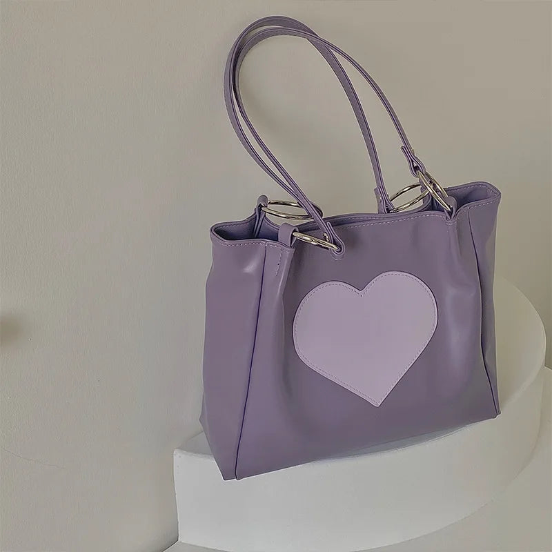 Soft Leather Heart Tote